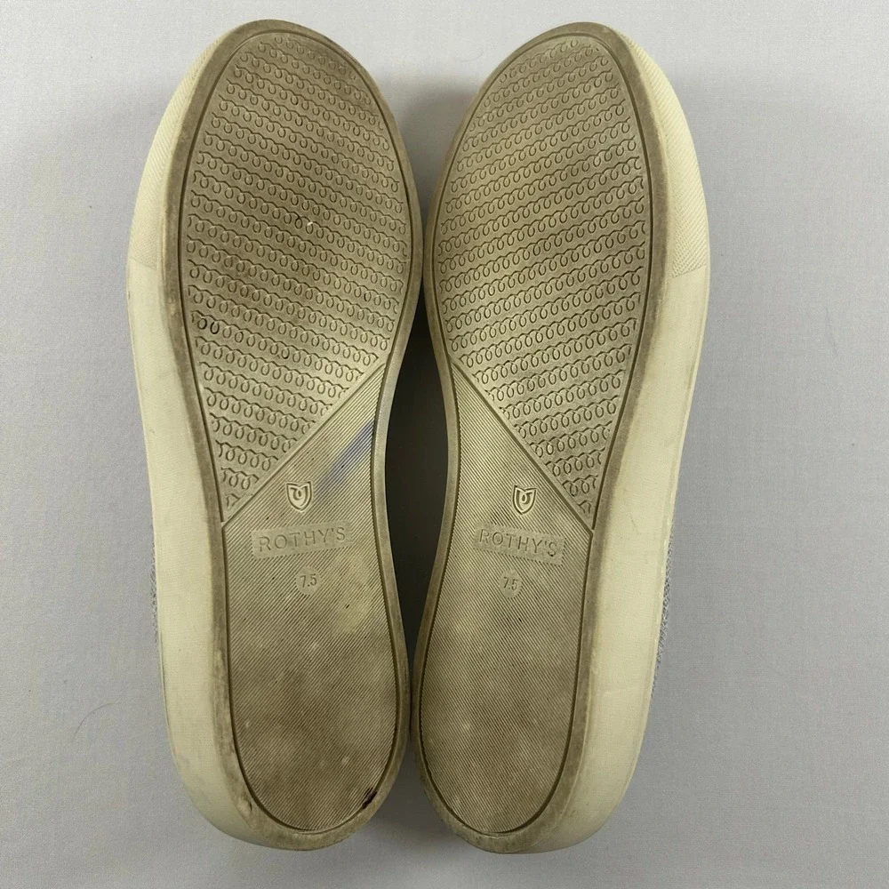 Rothy's The Sneaker Women 7.5 Heather Grey Slip On Knit Comfort Washable Flat